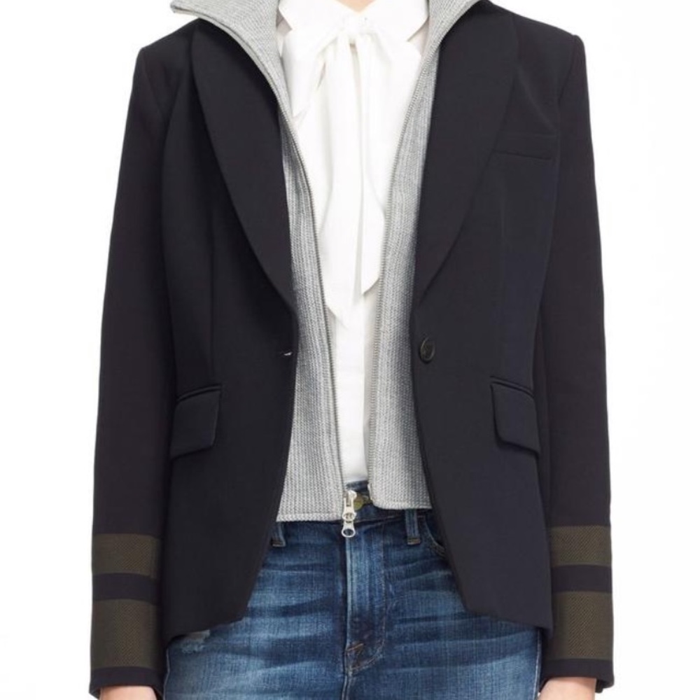 Veronica Beard Navy Dickey Jacket Blazer